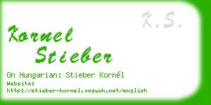 kornel stieber business card
